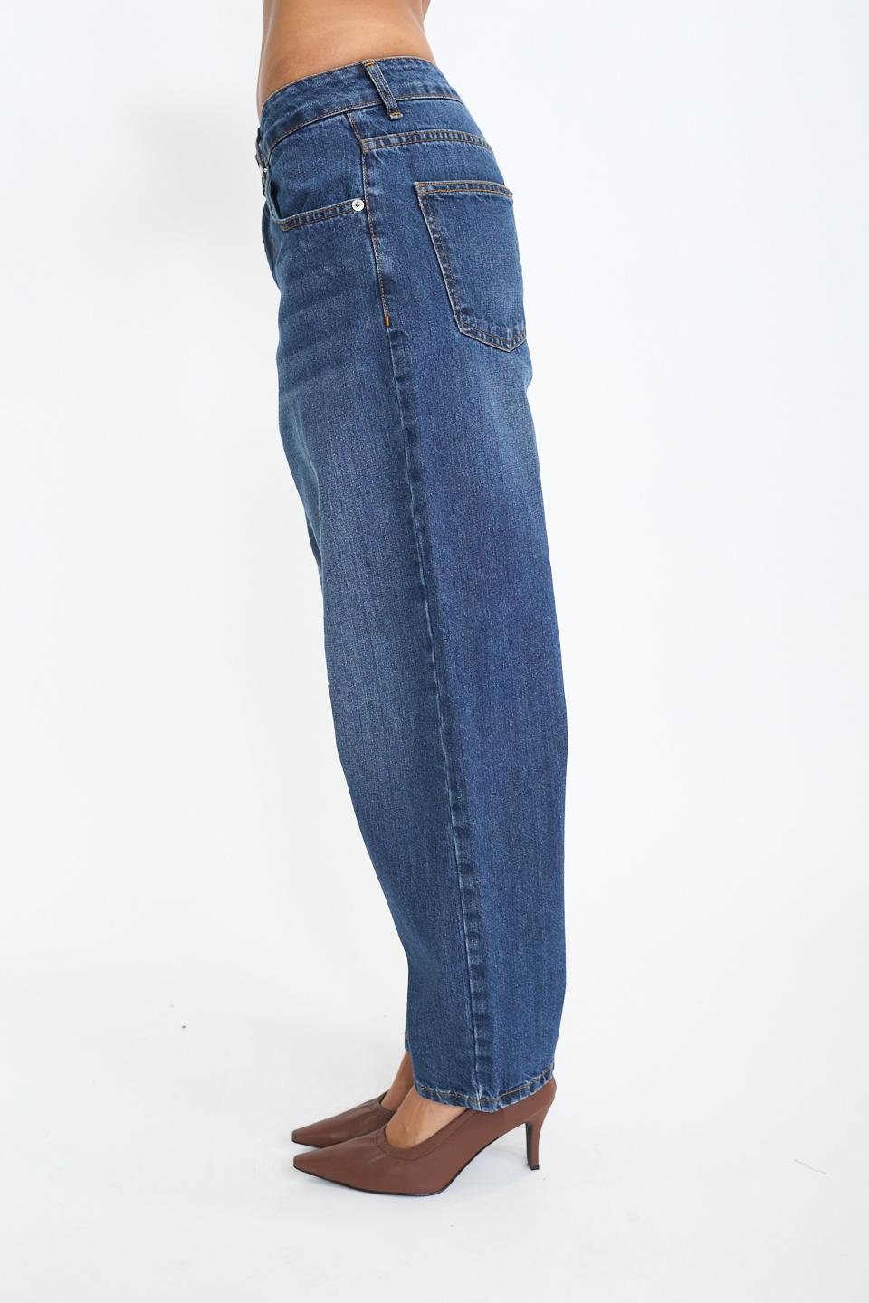 Jeans balloon con cuciture denim blu - Autunno - Inverno 2025 | Brend