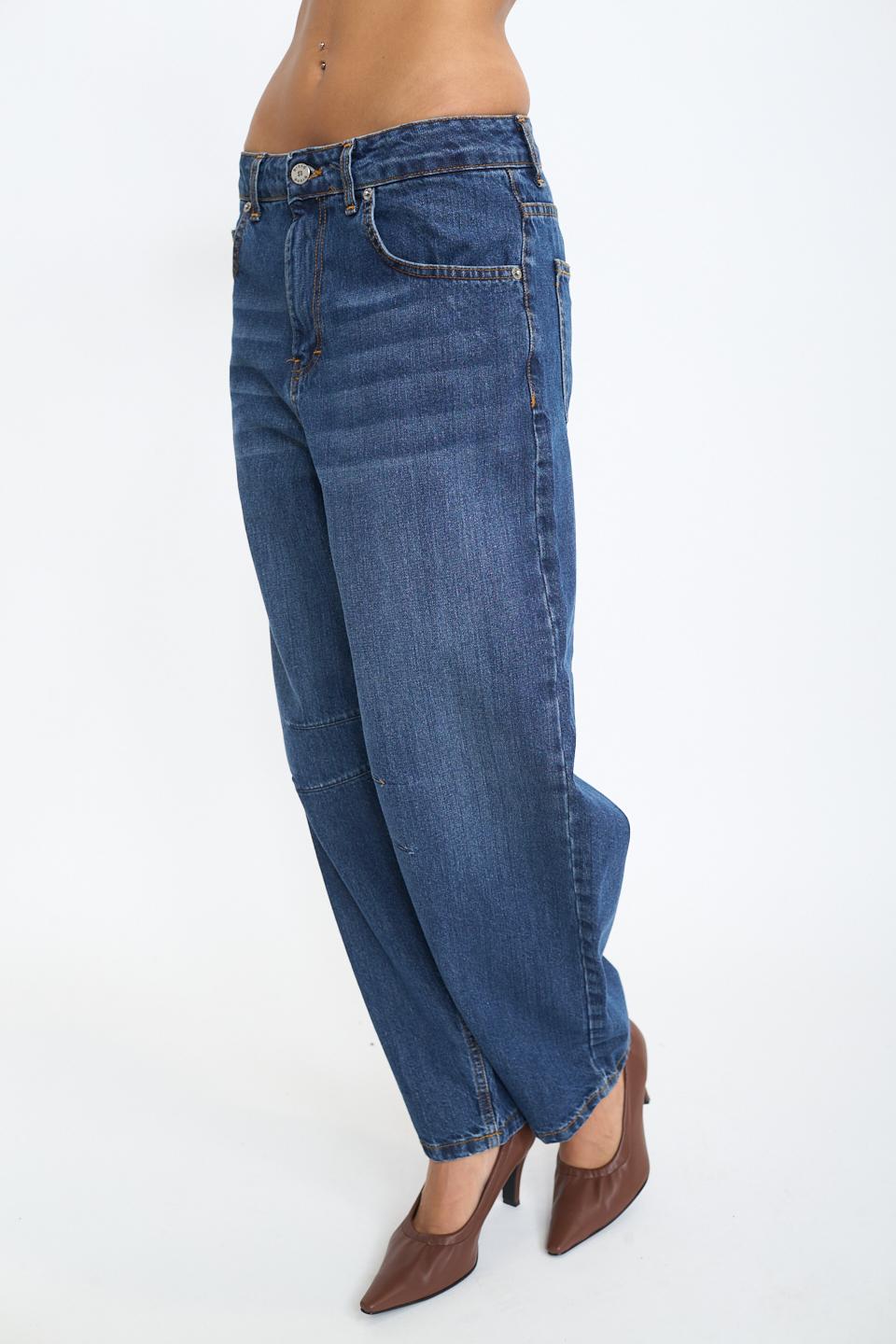 Jeans balloon con cuciture denim blu - Autunno - Inverno 2025 | Brend