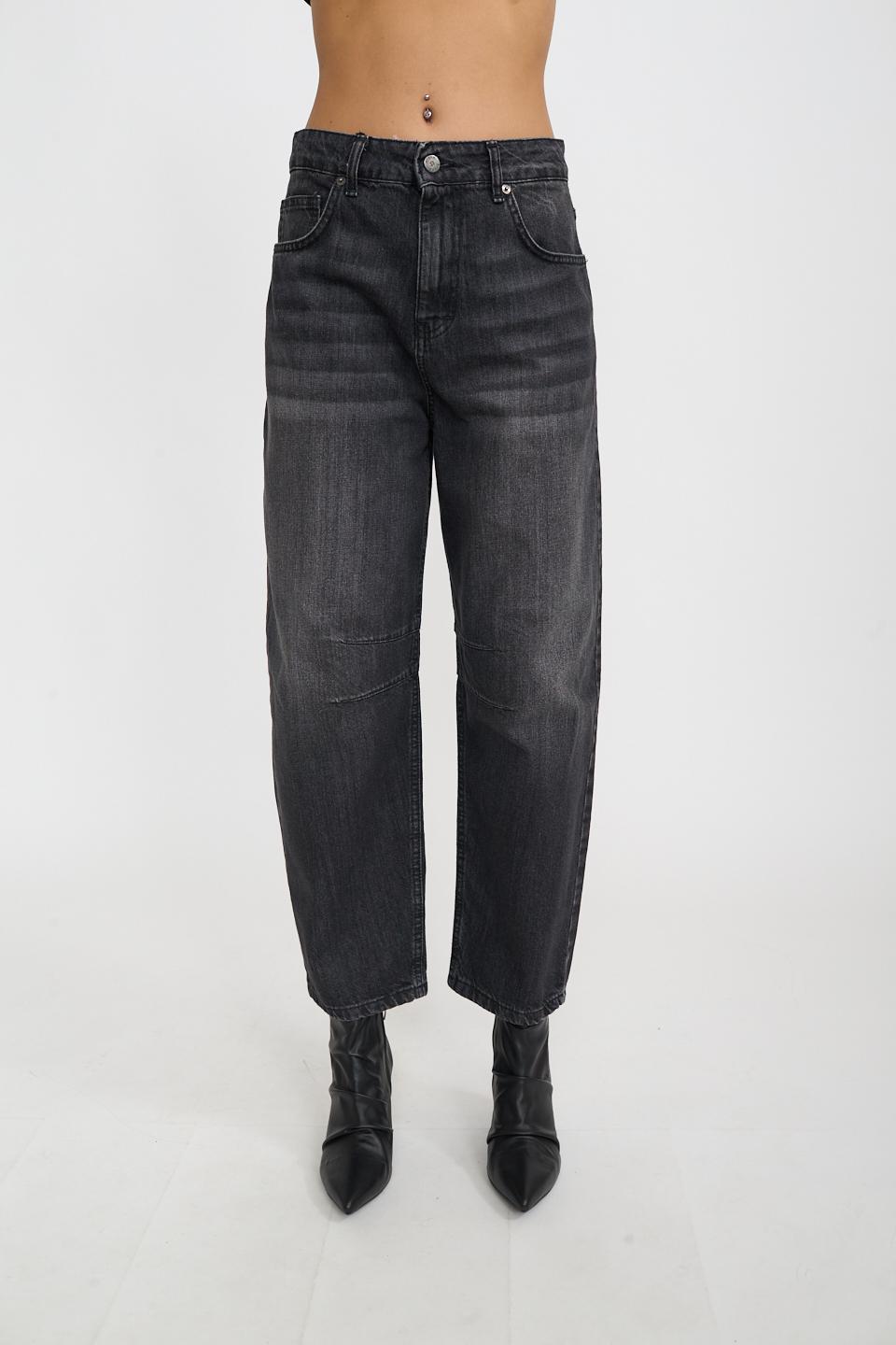 Jeans balloon con cuciture denim nero - Autunno - Inverno 2025 | Brend