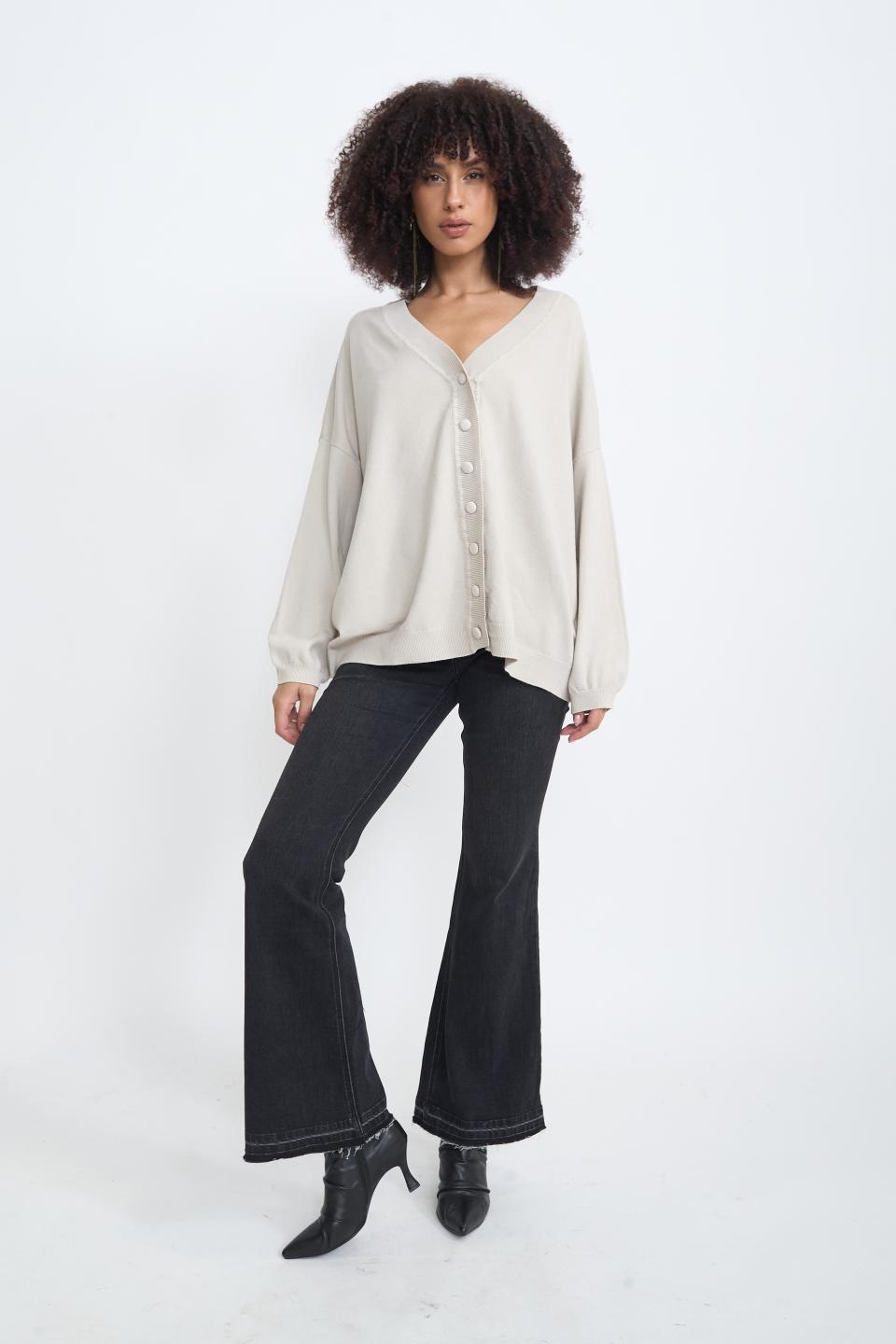 Jeans zampa sfrangiati denim nero - Autunno - Inverno 2025 | Brend