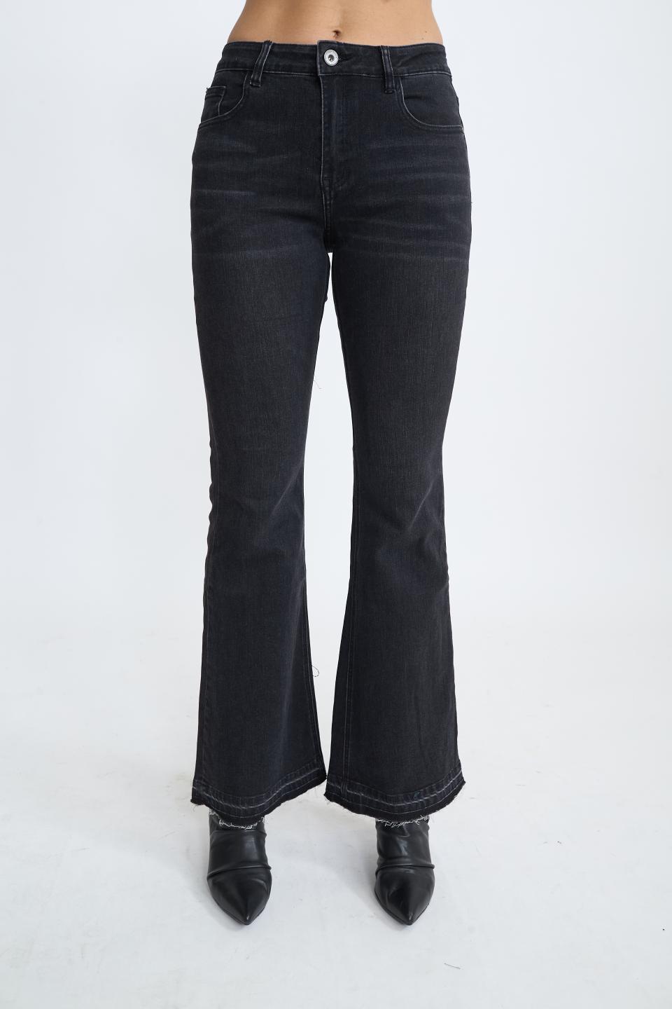 Jeans zampa sfrangiati denim nero - Autunno - Inverno 2025 | Brend