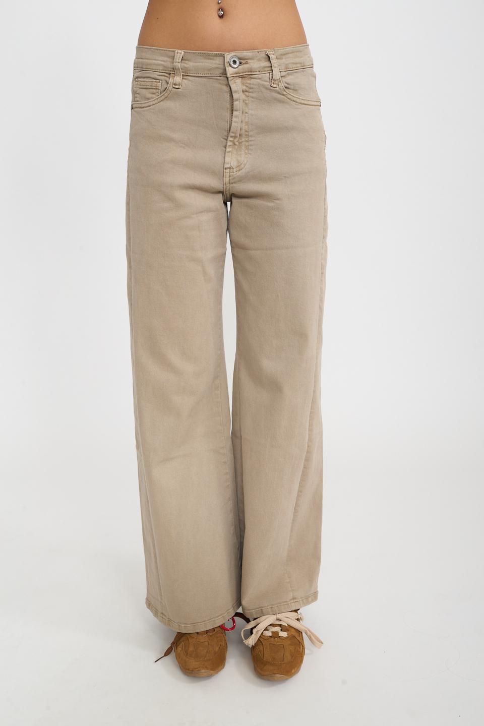 Jeans doppio wide-leg beige - Autunno - Inverno 2026 | Brend