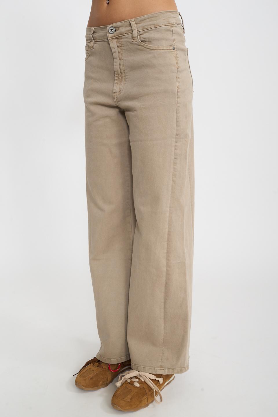 Jeans doppio wide-leg beige - Autunno - Inverno 2026 | Brend