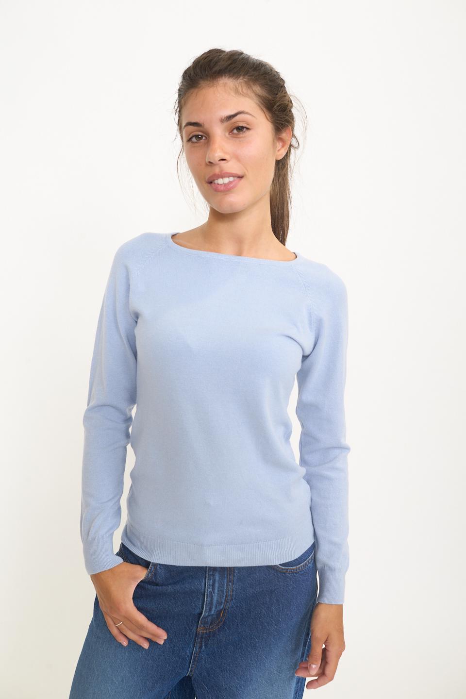 Maglia scollo barca celeste - Autunno - Inverno 2025 | Brend