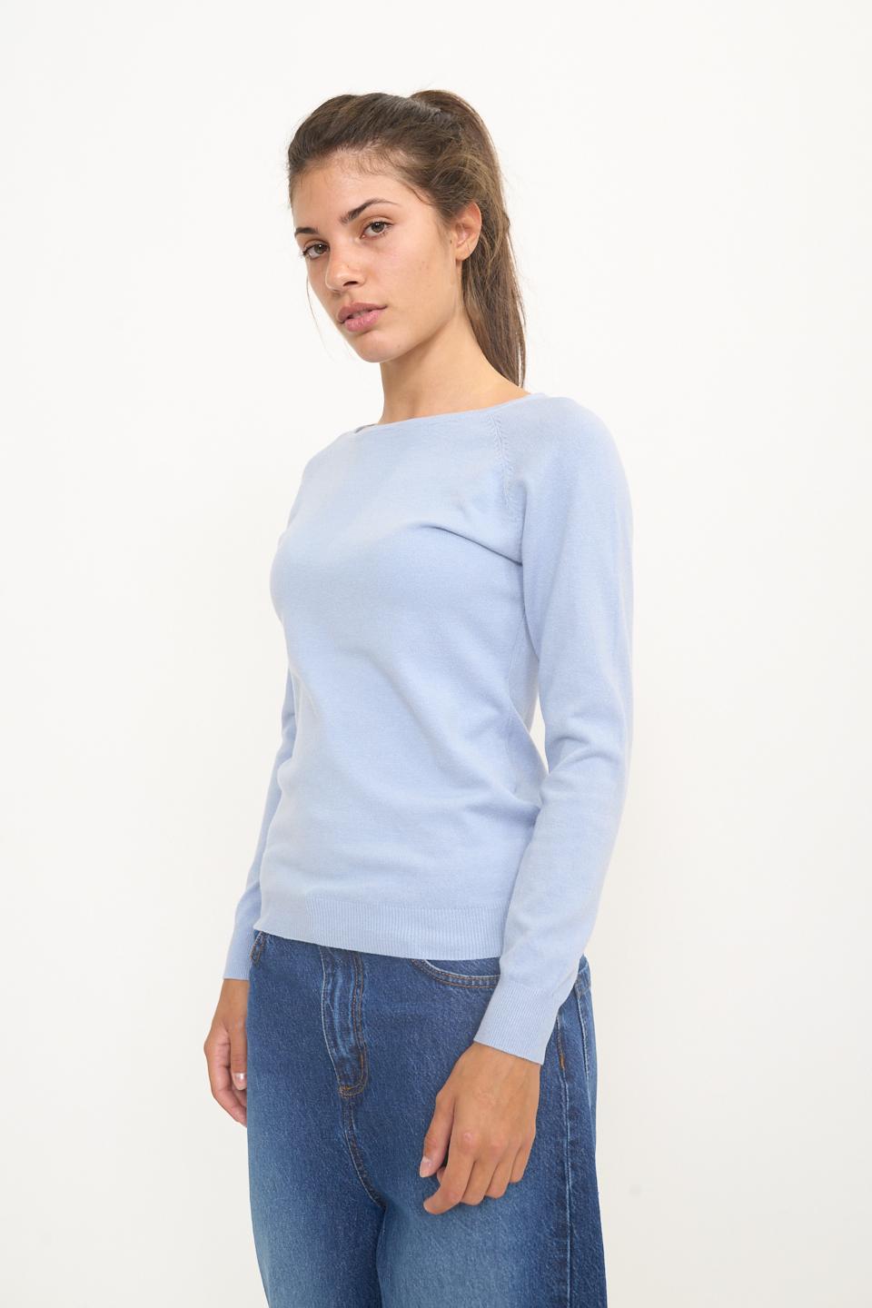 Maglia scollo barca celeste - Autunno - Inverno 2025 | Brend