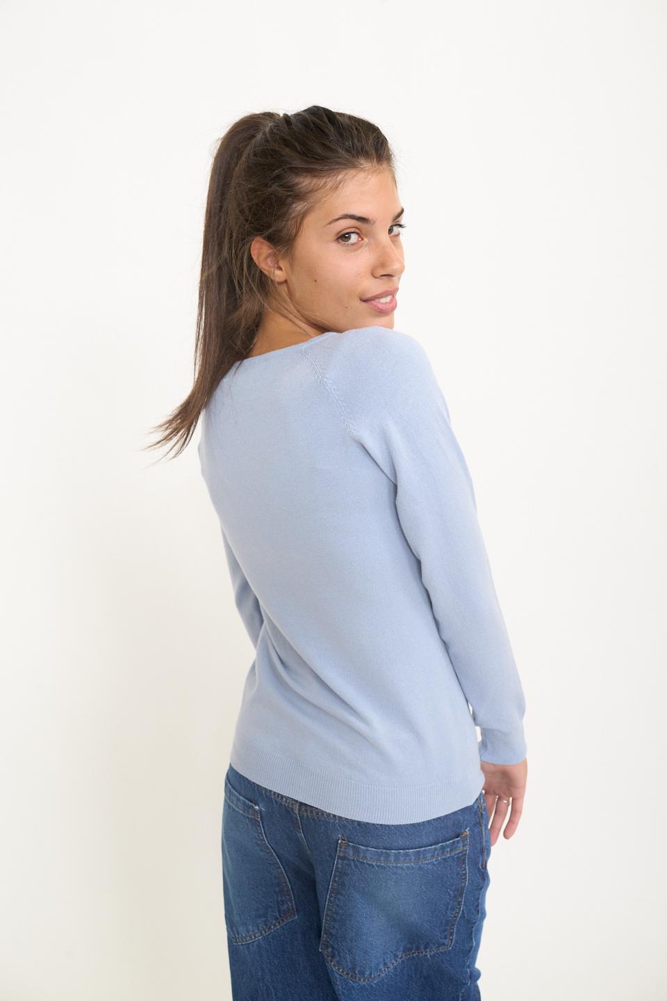 Maglia scollo barca celeste - Autunno - Inverno 2025 | Brend