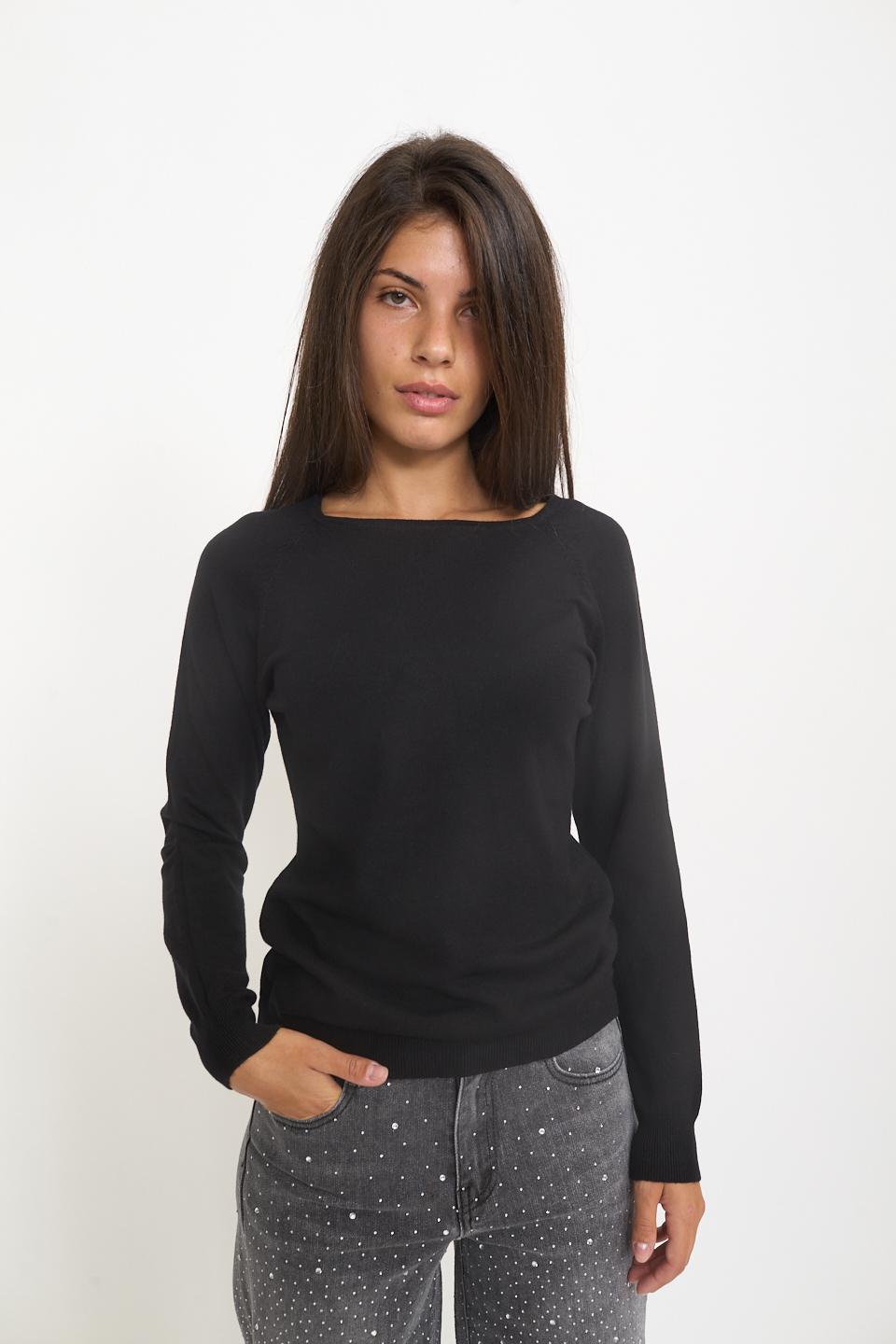 Maglia scollo barca nero - Autunno - Inverno 2025 | Brend