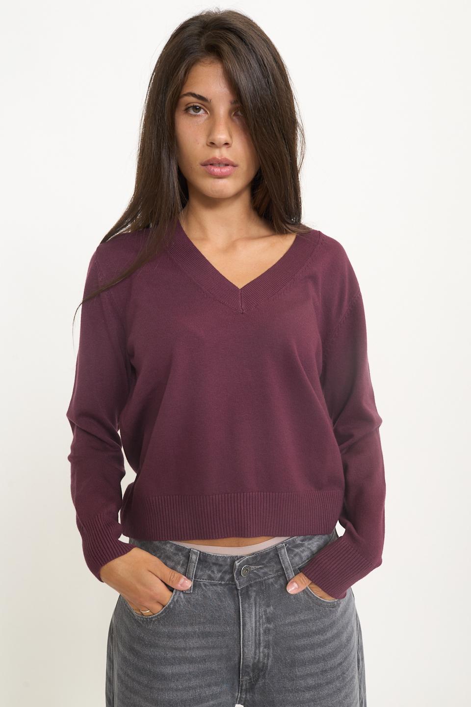 Maglia scollo V burgundy - Autunno - Inverno 2025 | Brend