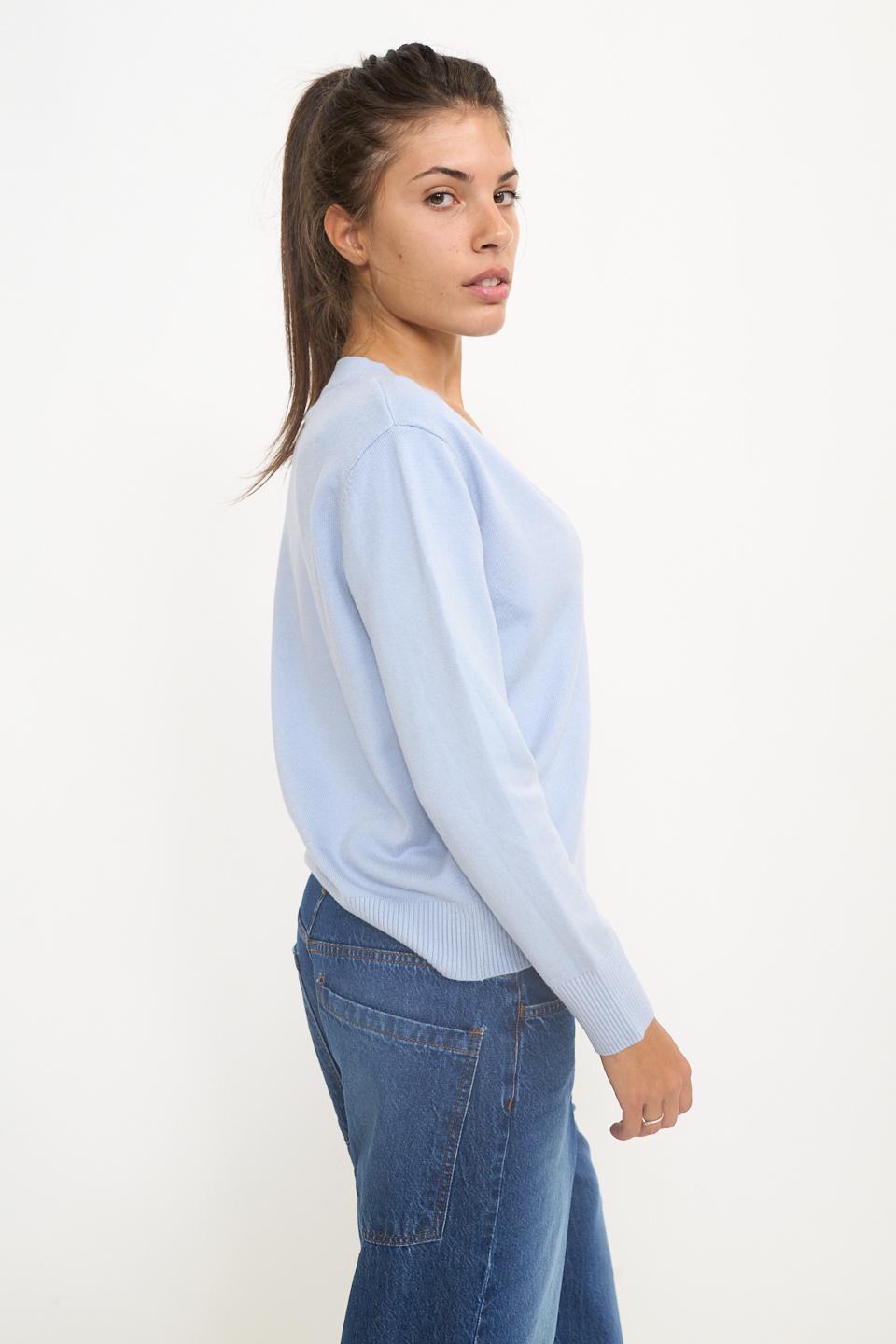 Maglia scollo V celeste - Autunno - Inverno 2025 | Brend