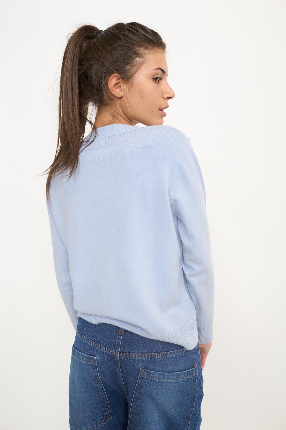 Maglia scollo V celeste - Autunno - Inverno 2025 | Brend