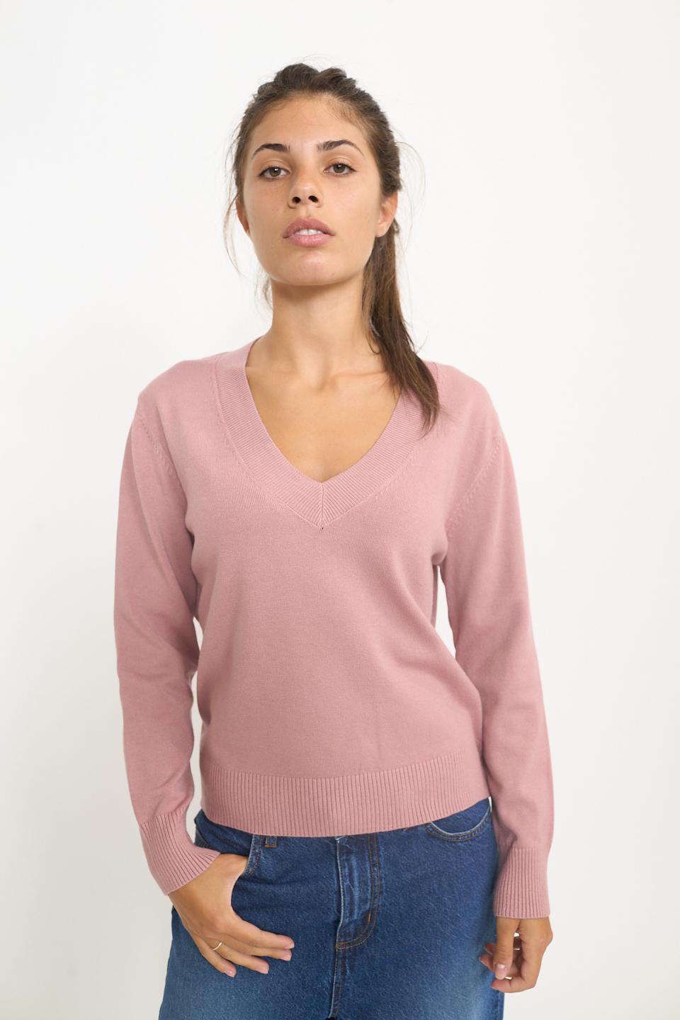 Maglia scollo V cipria - Autunno - Inverno 2025 | Brend