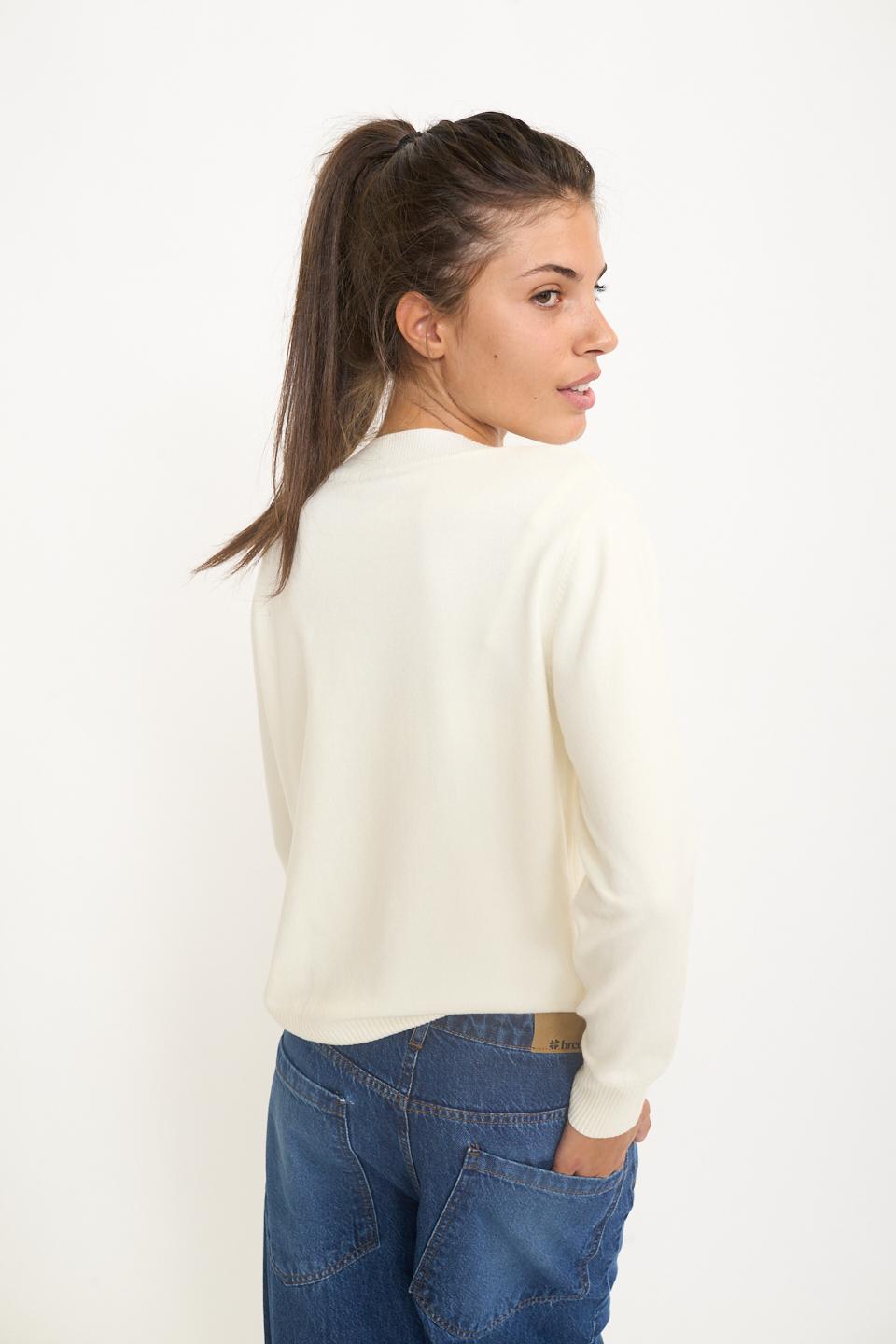 Maglia scollo V panna - Autunno - Inverno 2025 | Brend