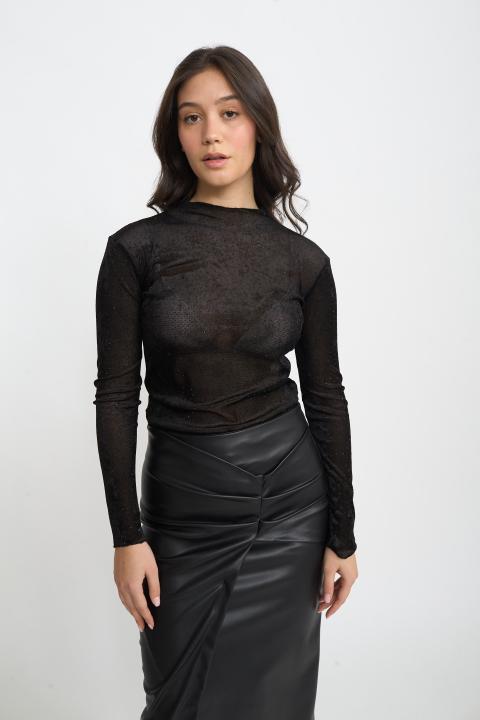 Maglia vulcano strass nero - Autunno - Inverno 2025 | Brend