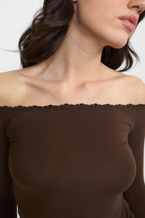 Maglia scollo barca pizzo moro/nero - Autunno - Inverno 2025 | Brend