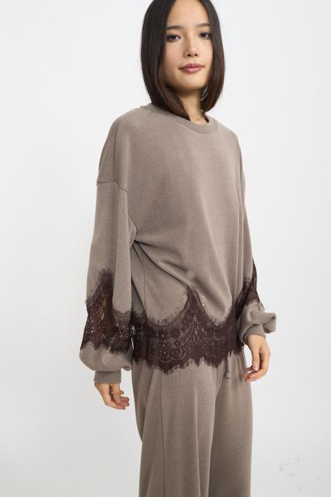 Maglia girocollo pizzo fango - Autunno - Inverno 2025 | Brend