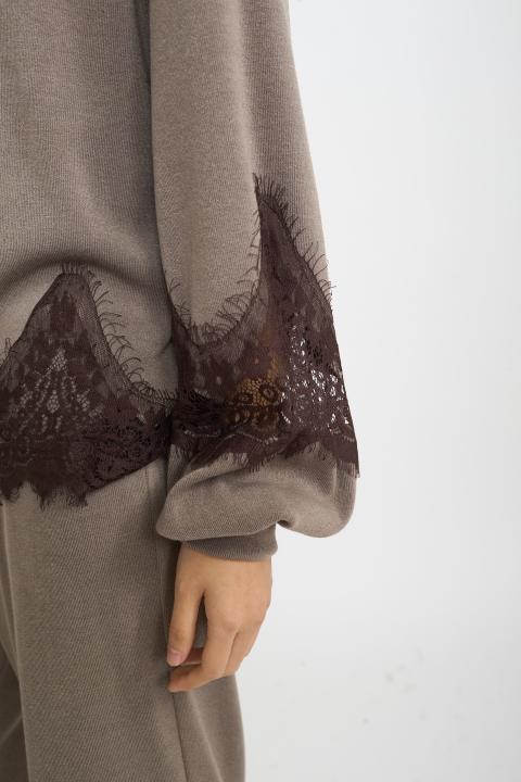 Maglia girocollo pizzo fango - Autunno - Inverno 2025 | Brend