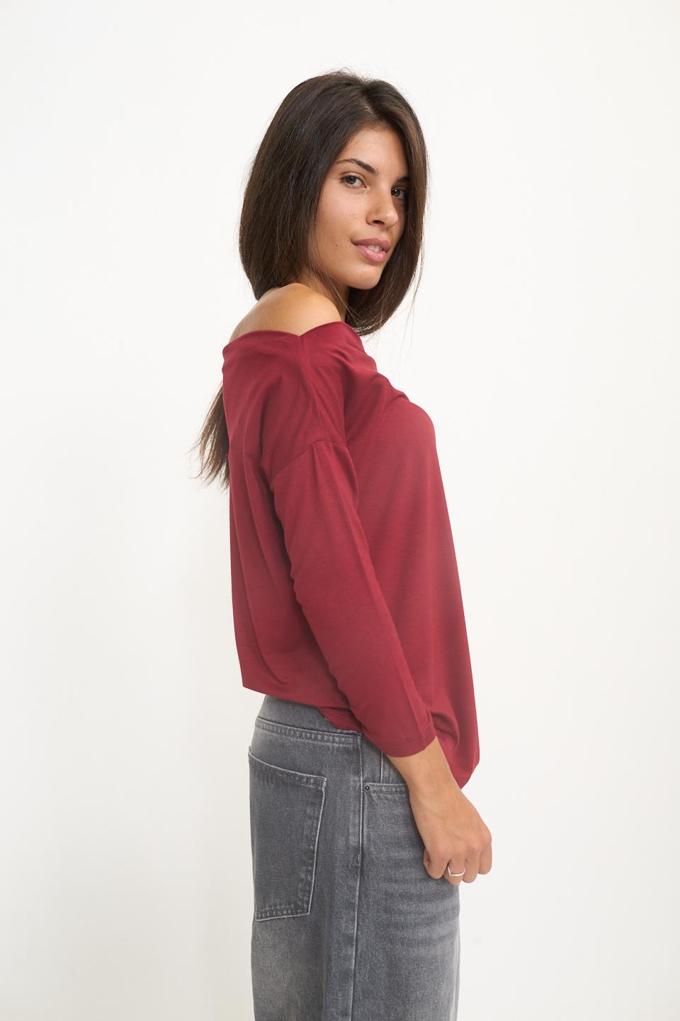 Maglia scollo gronda manica lunga burgundy - Autunno - Inverno 2025 | Brend