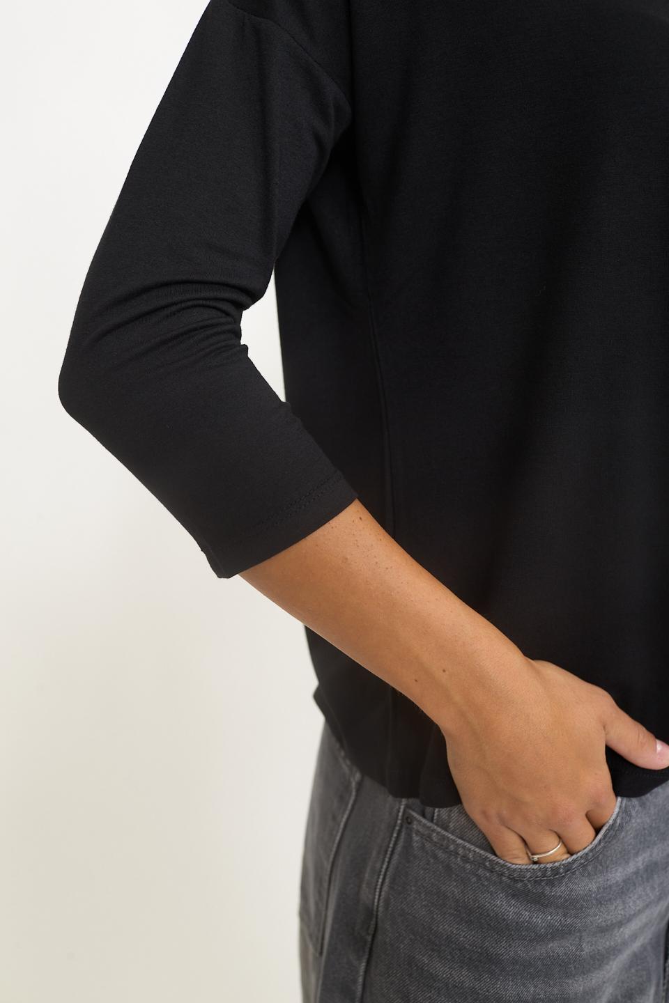 Maglia scollo gronda manica lunga nero - Autunno - Inverno 2025 | Brend