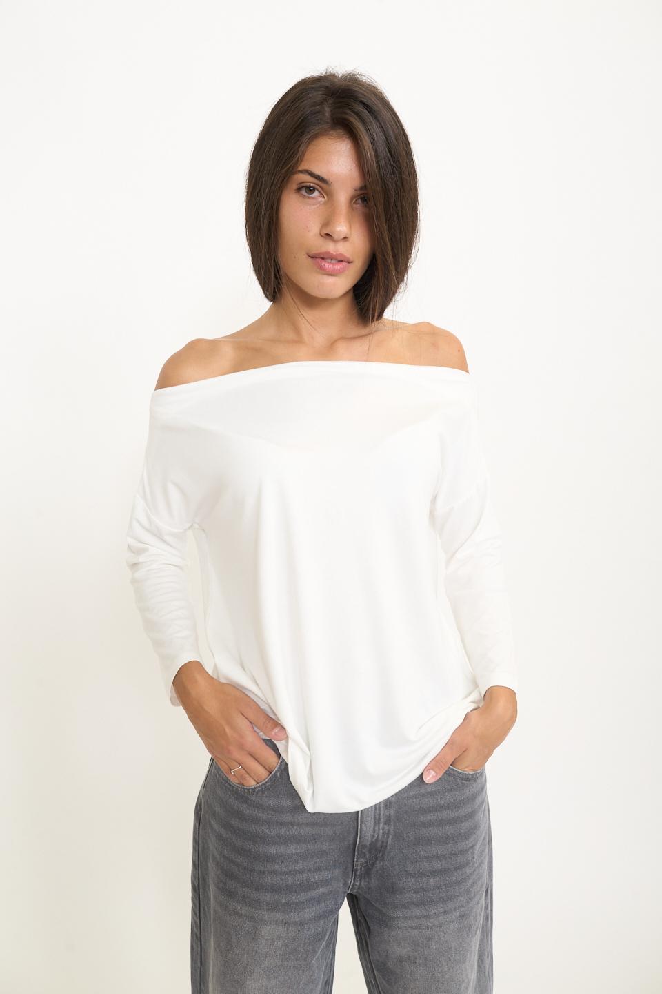 Maglia scollo gronda manica lunga panna - Autunno - Inverno 2025 | Brend