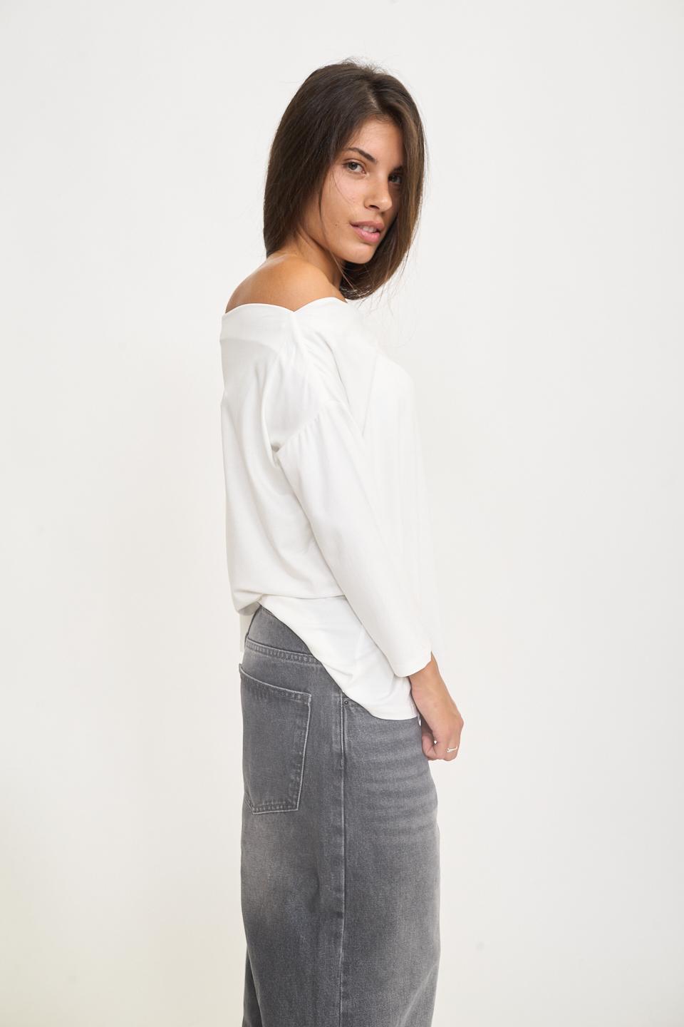 Maglia scollo gronda manica lunga panna - Autunno - Inverno 2025 | Brend