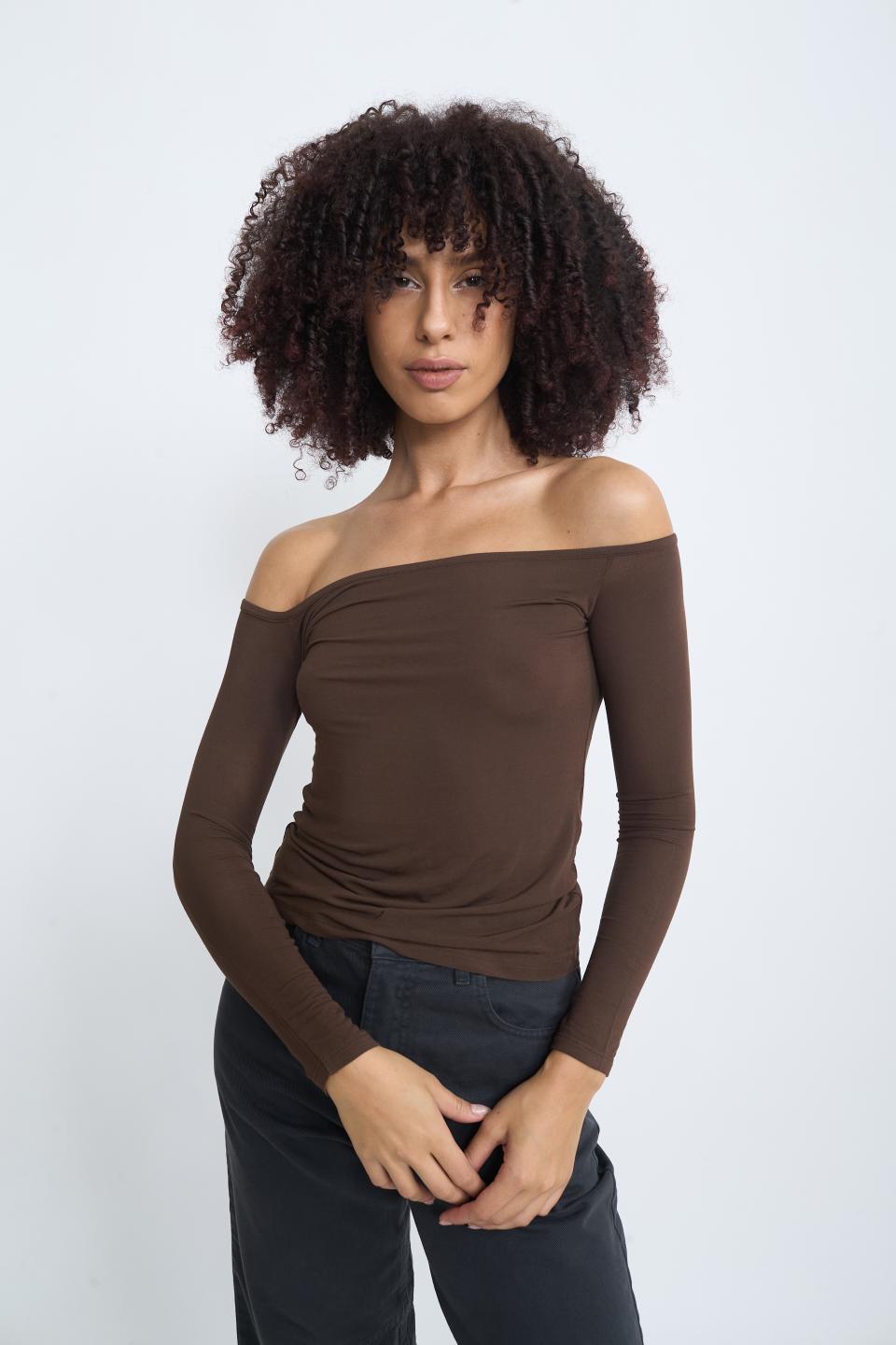 Maglia scollo barca modal moro - Autunno - Inverno 2025 | Brend
