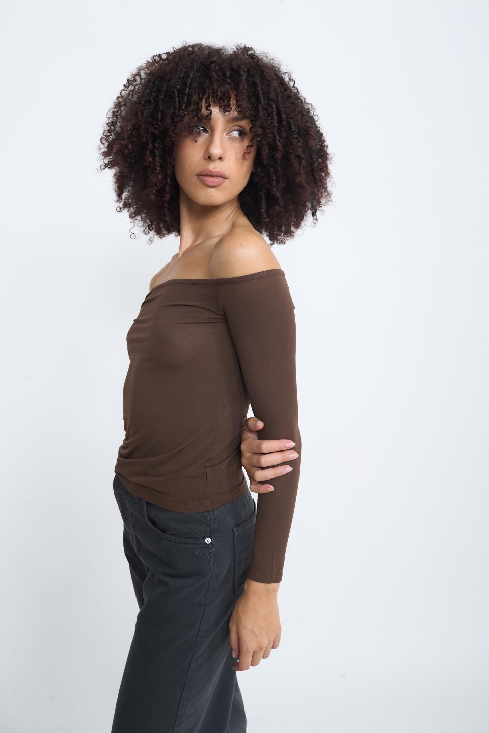 Maglia scollo barca modal moro - Autunno - Inverno 2025 | Brend