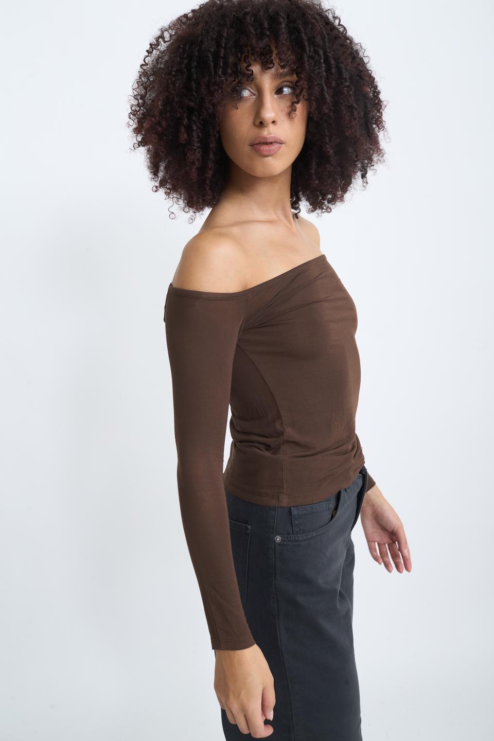 Maglia scollo barca modal moro - Autunno - Inverno 2025 | Brend