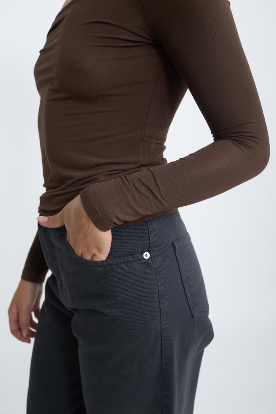 Maglia scollo barca modal moro - Autunno - Inverno 2025 | Brend