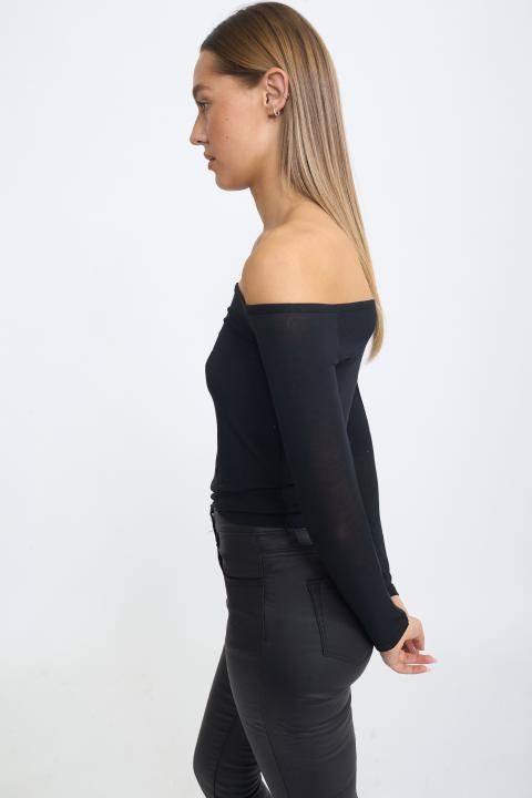 Maglia scollo barca modal nero - Autunno - Inverno 2025 | Brend