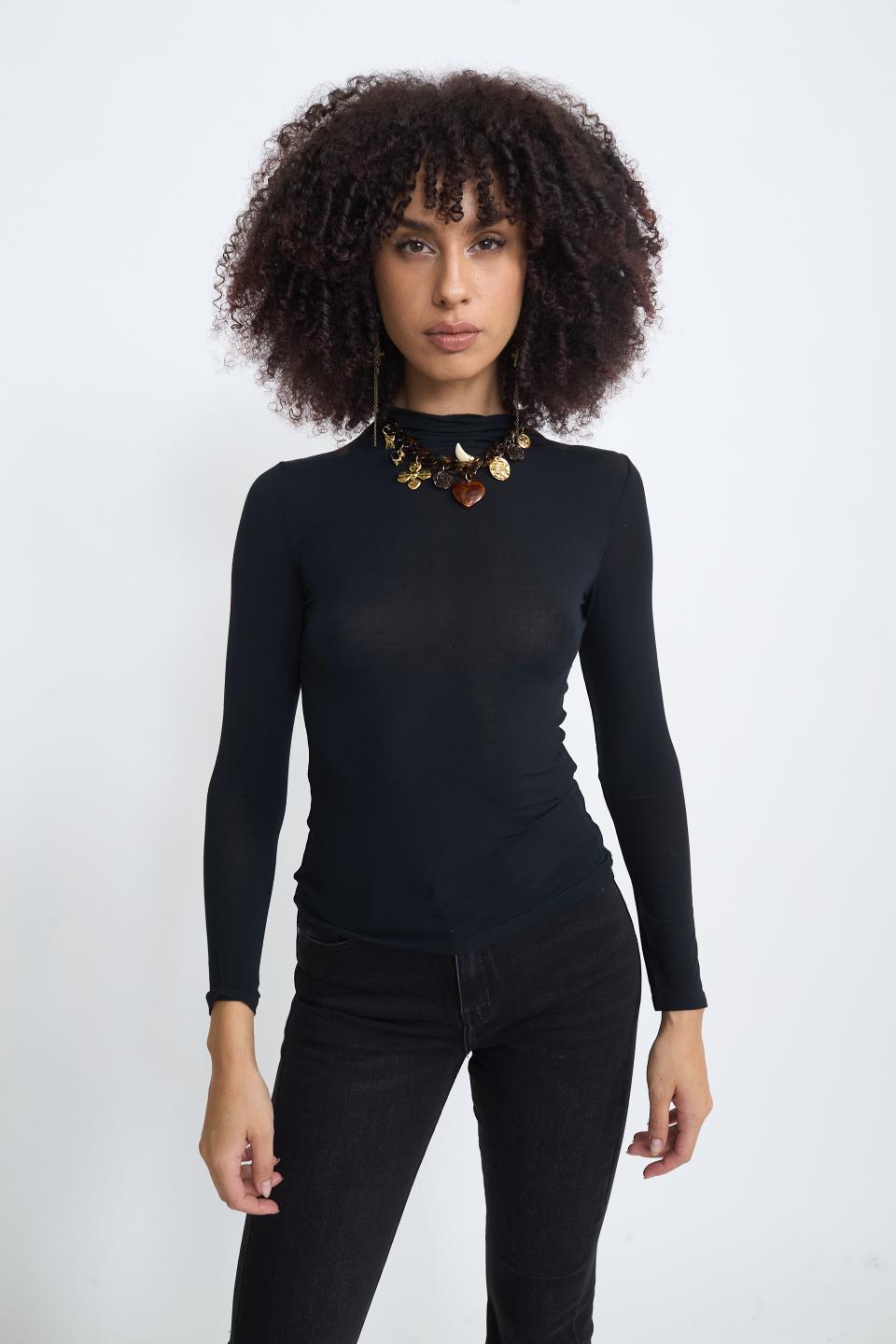 Maglia vulcano modal nero - Autunno - Inverno 2025 | Brend