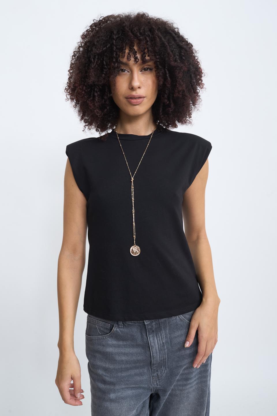 Maglia america spalline nero - Autunno - Inverno 2025 | Brend