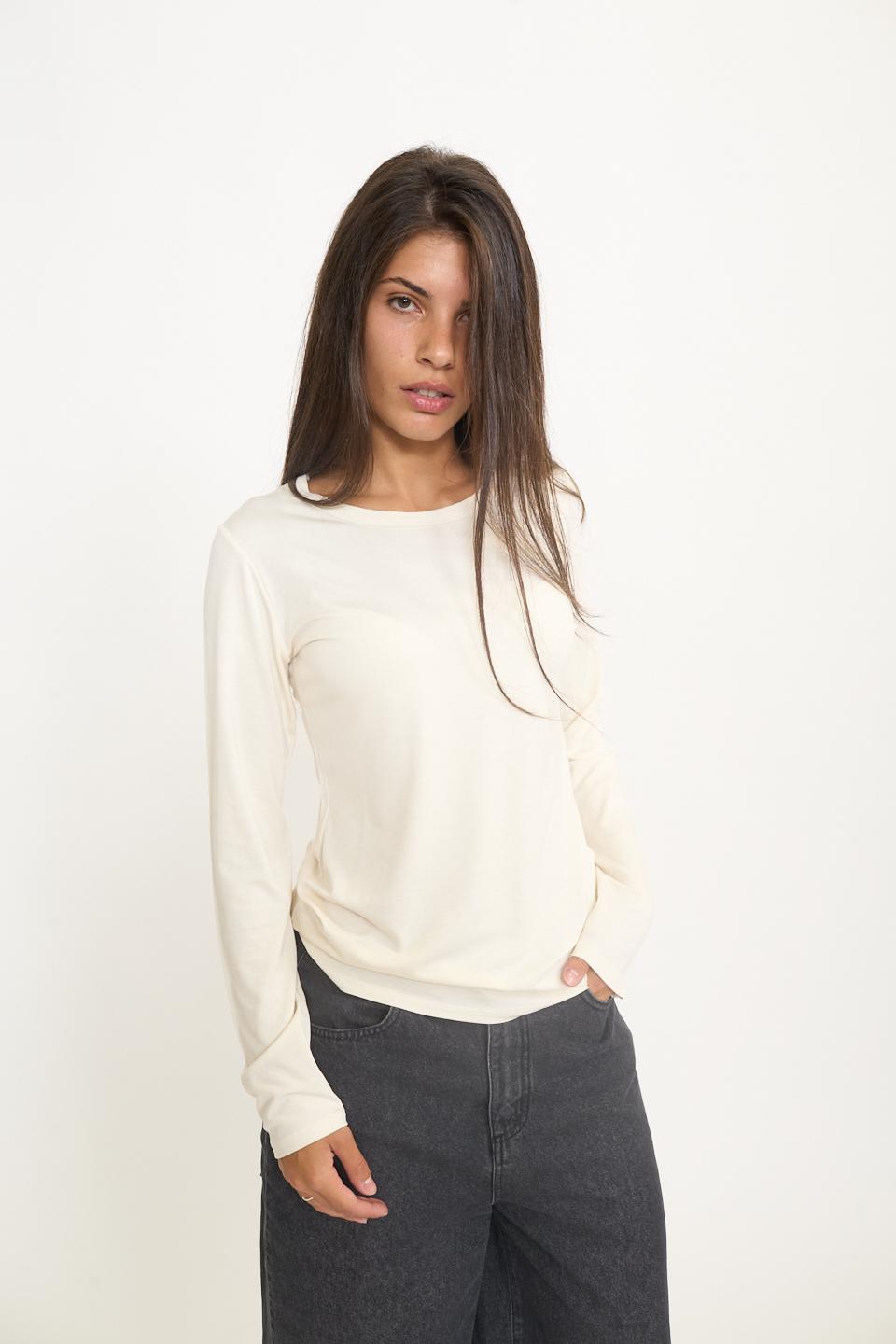 Maglia girocollo viscosa avorio - Autunno - Inverno 2025 | Brend