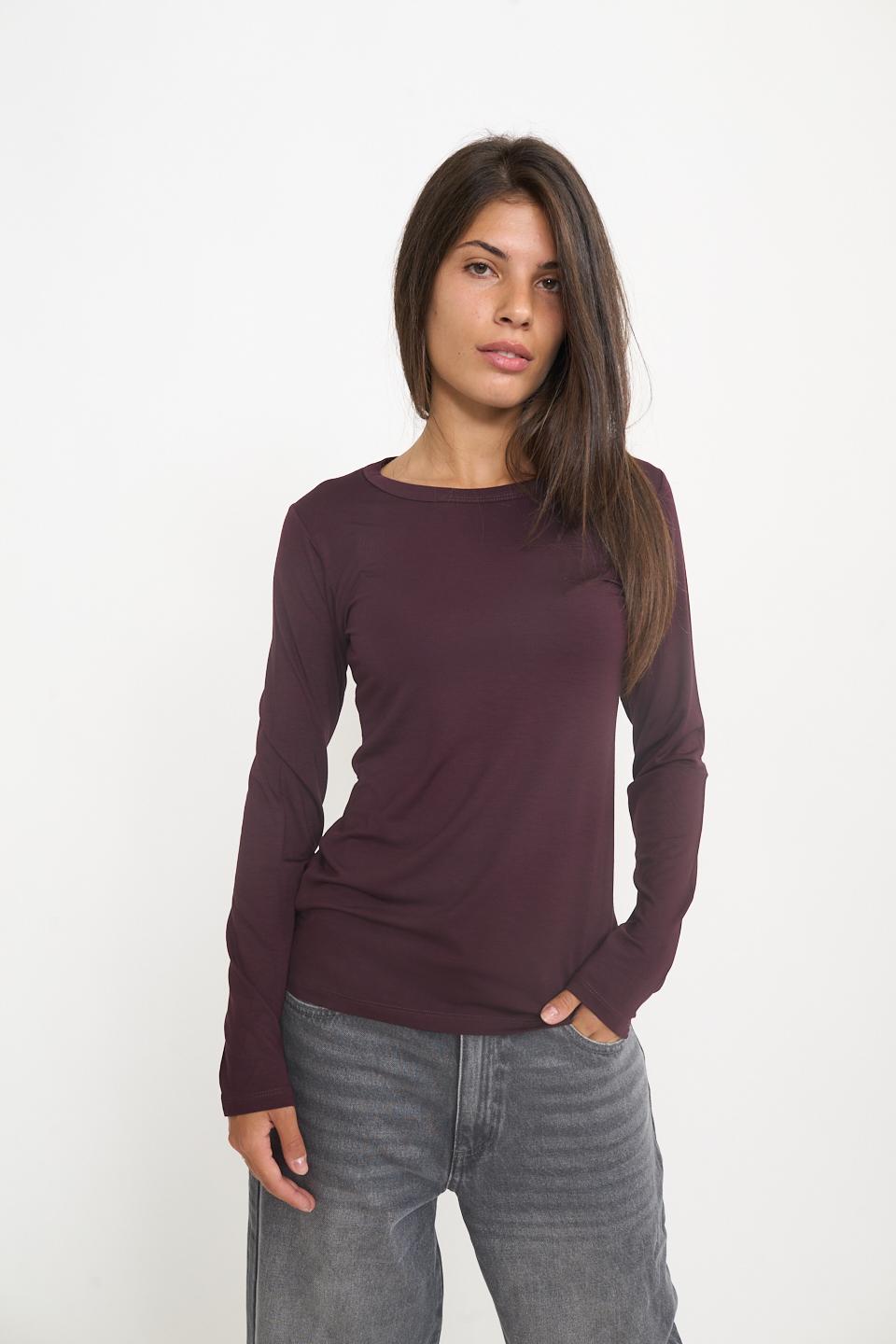 Maglia girocollo viscosa burgundy - Autunno - Inverno 2025 | Brend