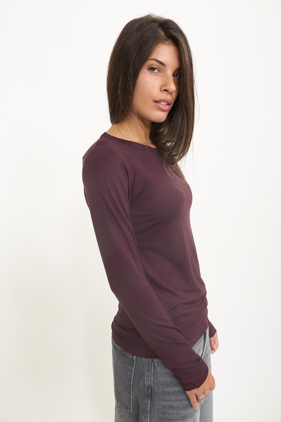 Maglia girocollo viscosa burgundy - Autunno - Inverno 2025 | Brend