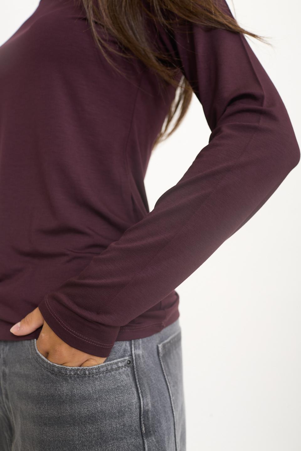 Maglia girocollo viscosa burgundy - Autunno - Inverno 2025 | Brend