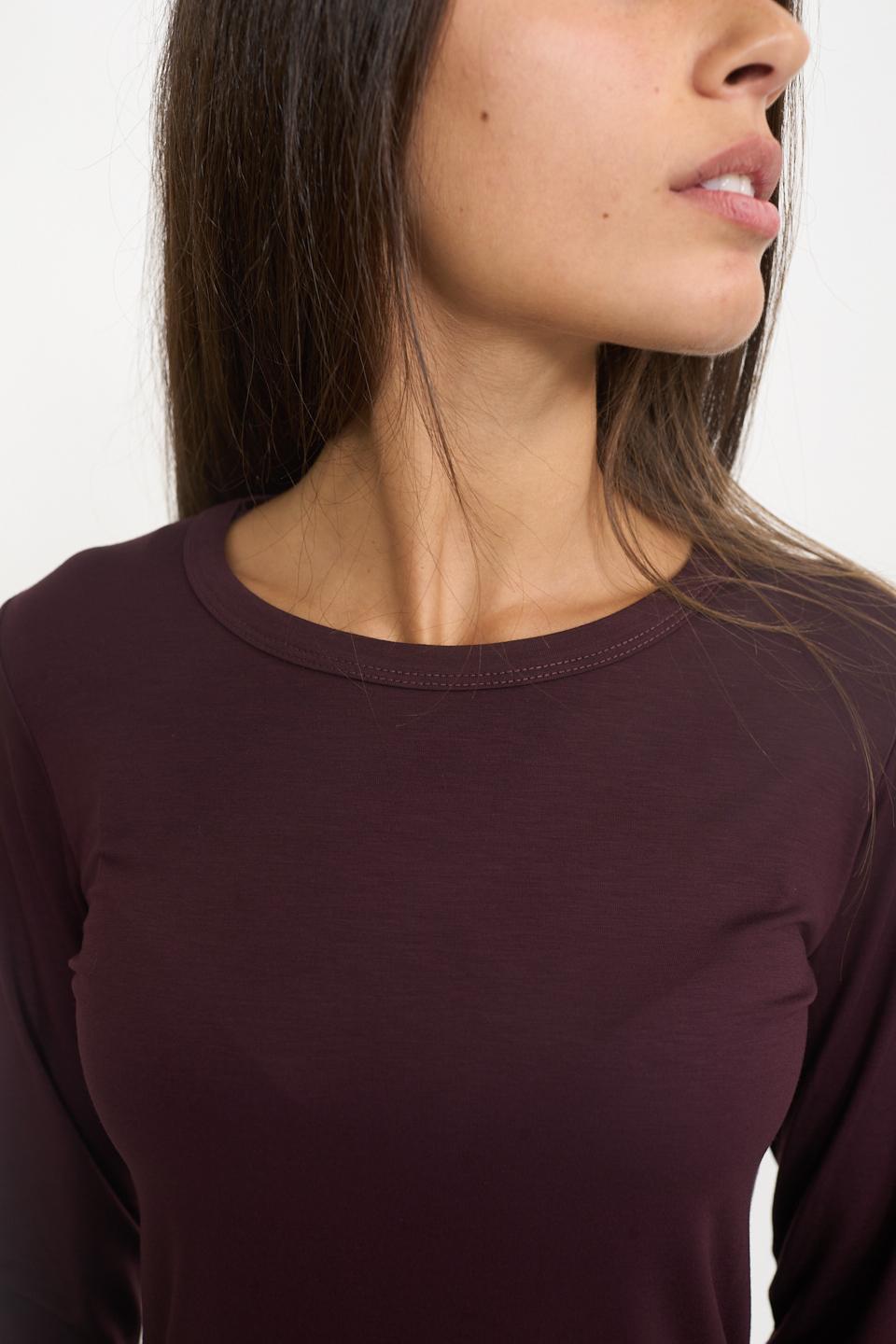 Maglia girocollo viscosa burgundy - Autunno - Inverno 2025 | Brend