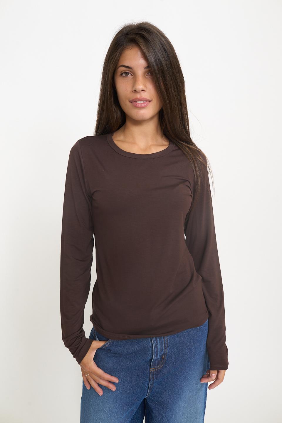 Maglia girocollo viscosa moro - Autunno - Inverno 2025 | Brend