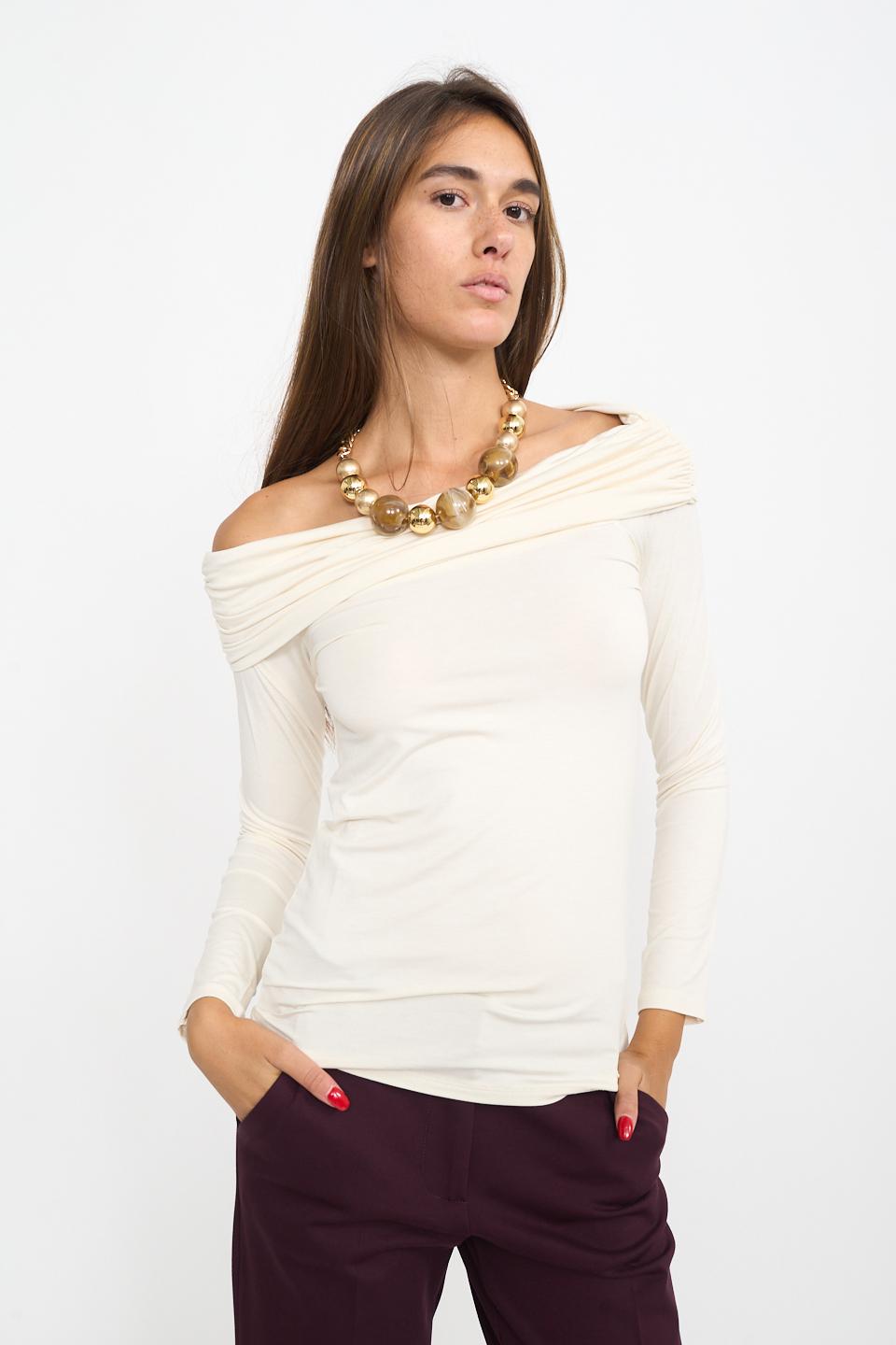 Maglia scollo shiffer avorio - Autunno - Inverno 2026 | Brend