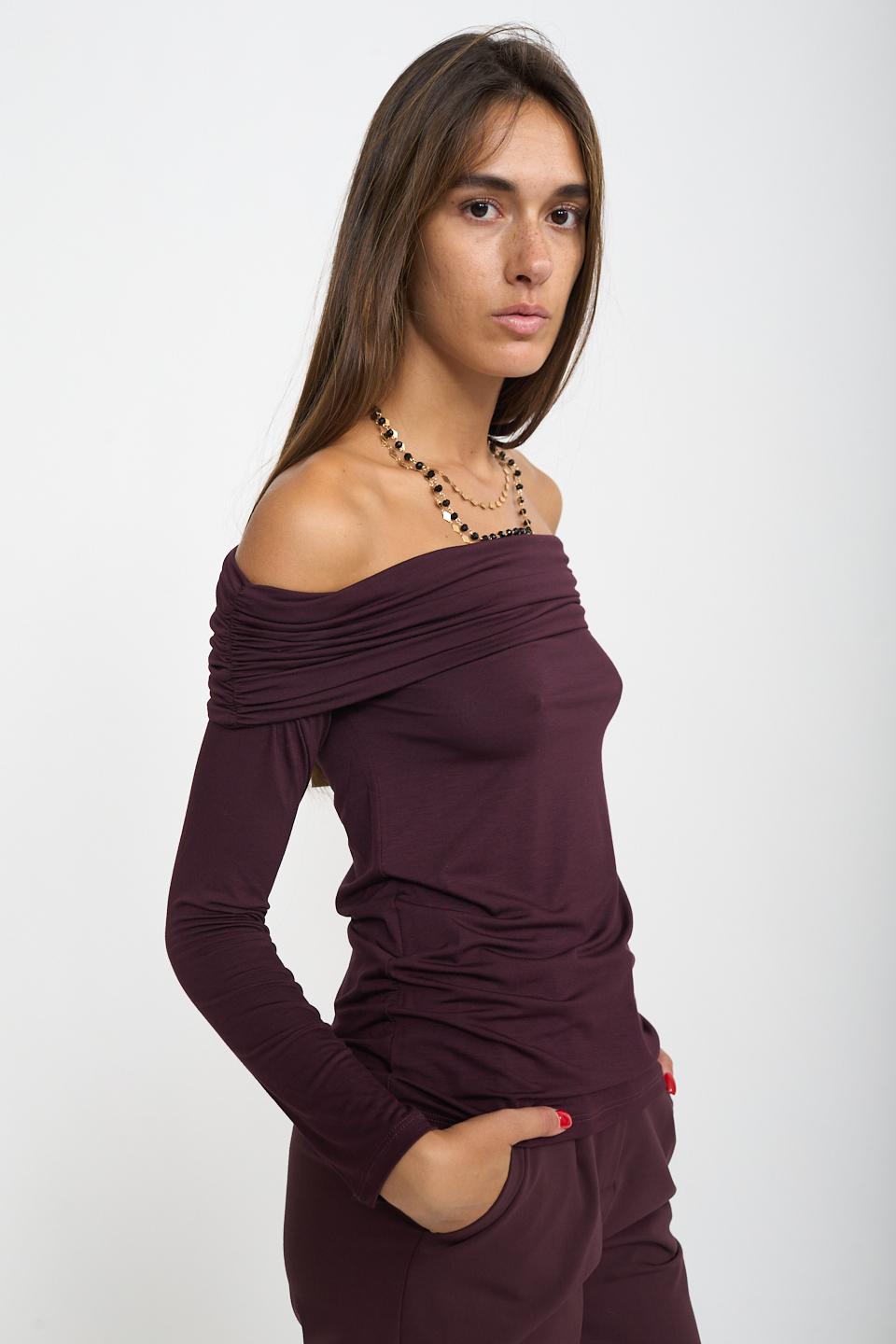 Maglia scollo shiffer burgundy - Autunno - Inverno 2026 | Brend