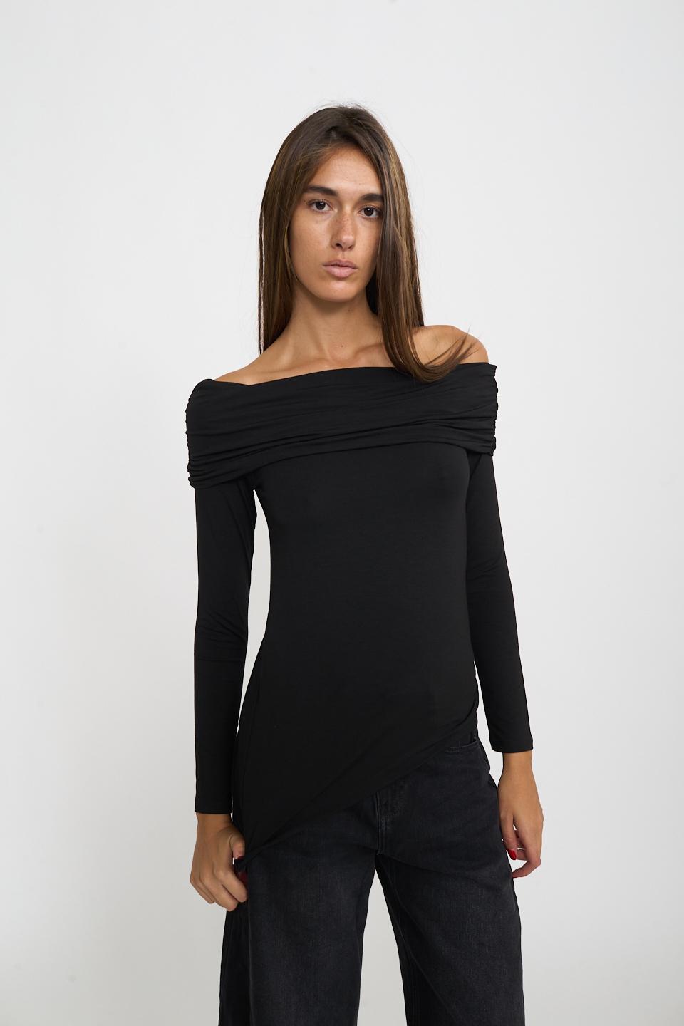 Maglia scollo shiffer nero - Autunno - Inverno 2025 | Brend