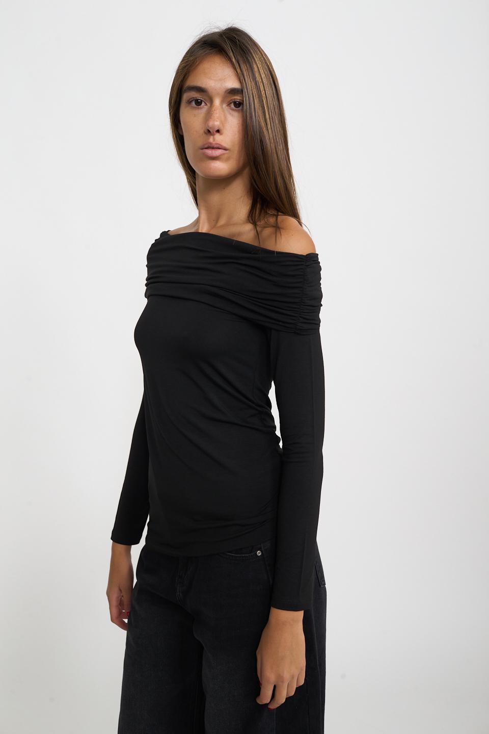 Maglia scollo shiffer nero - Autunno - Inverno 2026 | Brend