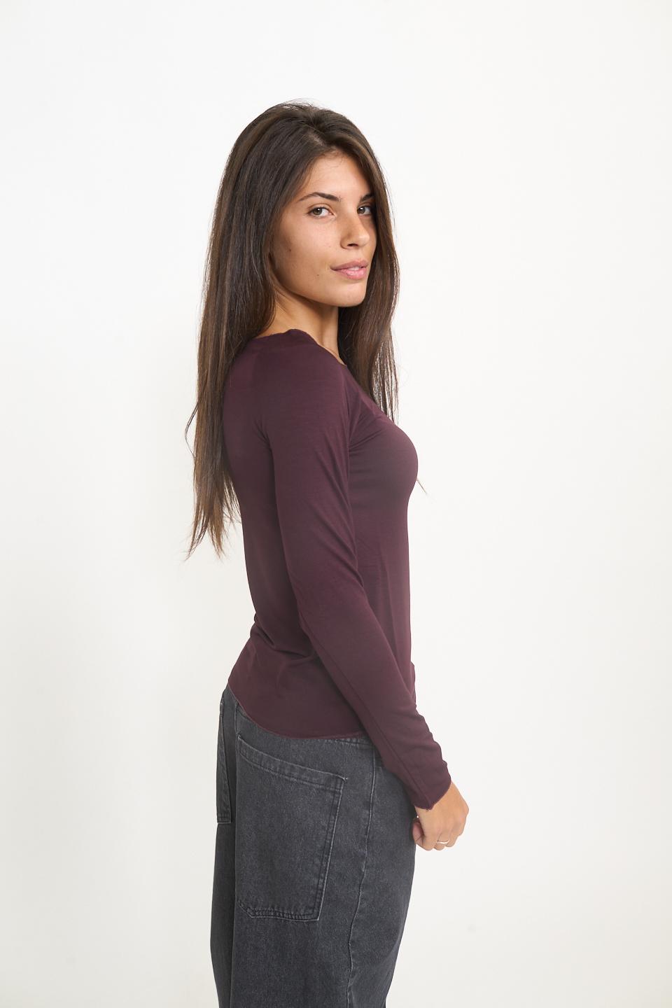 Maglia scollo barca frullino burgundy - Autunno - Inverno 2025 | Brend