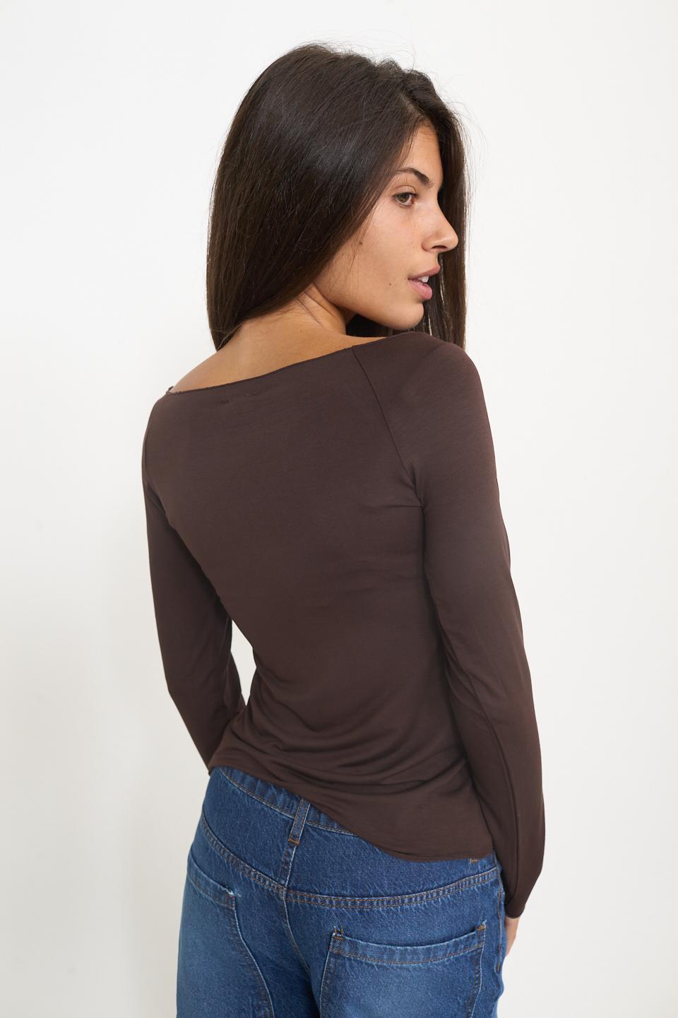 Maglia scollo barca frullino moro - Autunno - Inverno 2025 | Brend