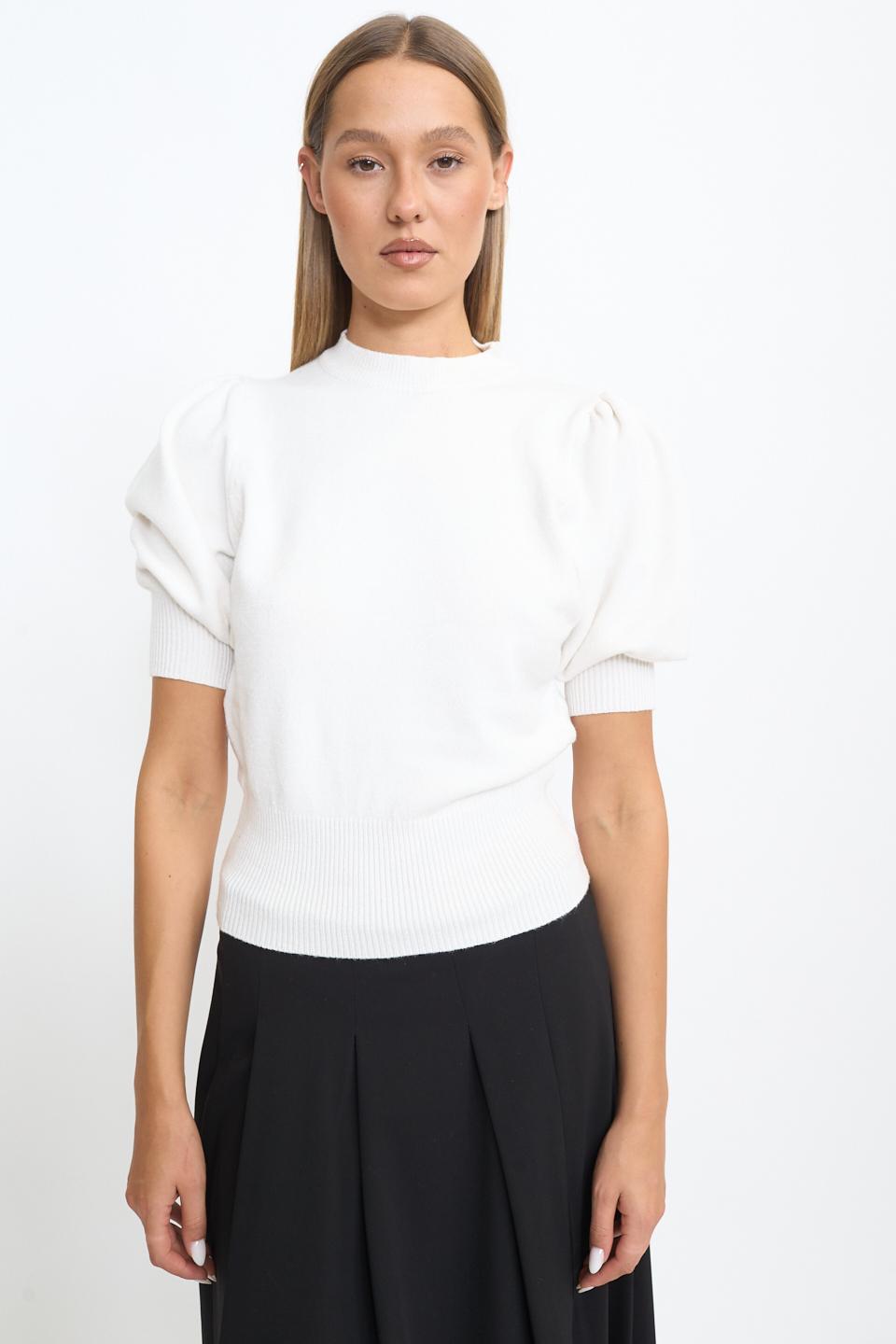 Maglia girocollo mezza manica panna - Autunno - Inverno 2025 | Brend