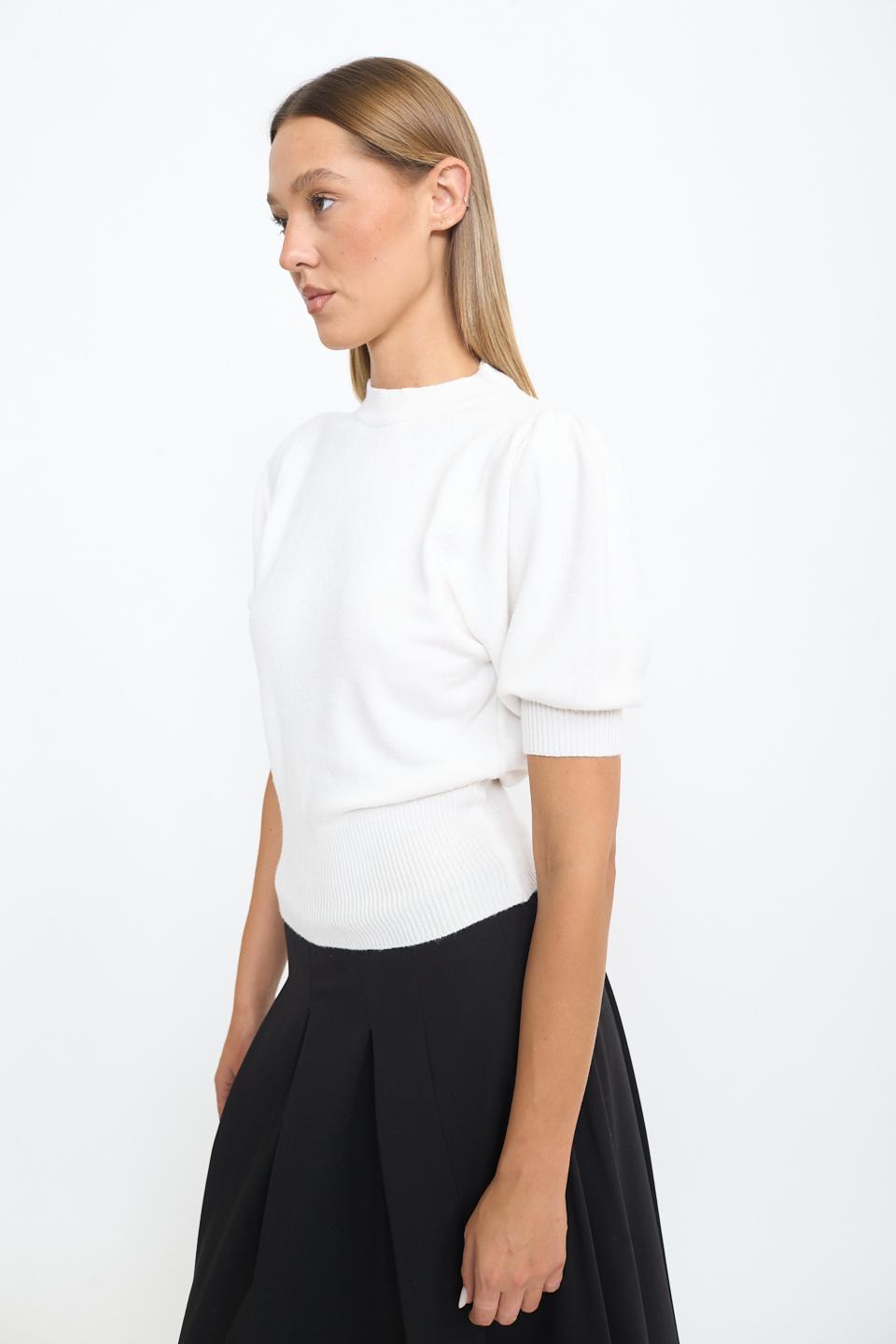 Maglia girocollo mezza manica panna - Autunno - Inverno 2025 | Brend