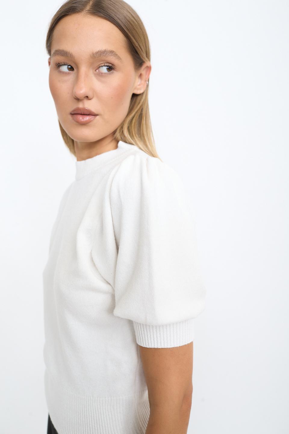 Maglia girocollo mezza manica panna - Autunno - Inverno 2025 | Brend