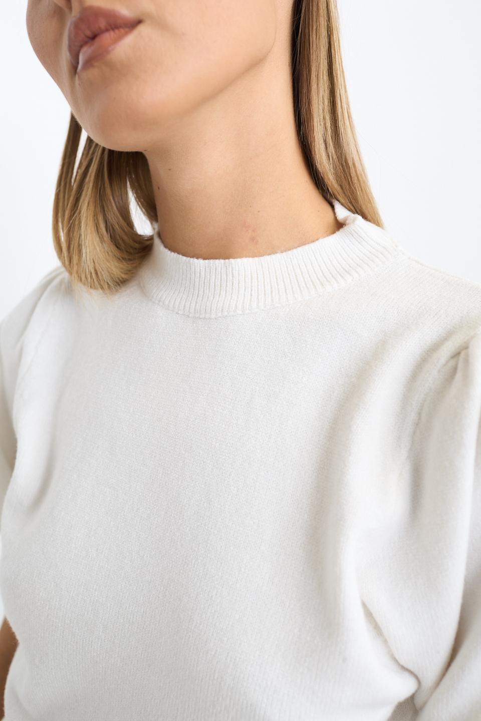 Maglia girocollo mezza manica panna - Autunno - Inverno 2025 | Brend