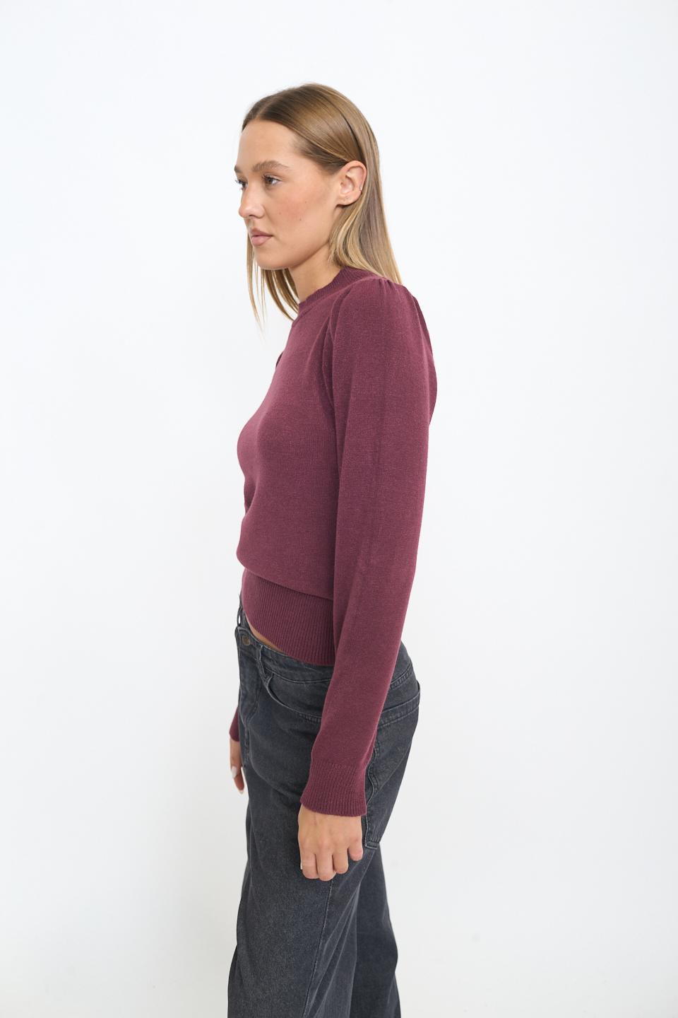 Maglia manica sbuffo marron b. - Autunno - Inverno 2025 | Brend