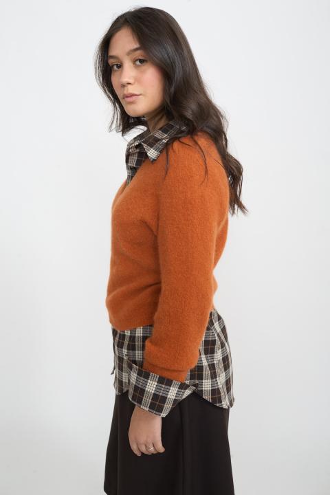 Maglia scollo V alpaca caramel - Autunno - Inverno 2025 | Brend