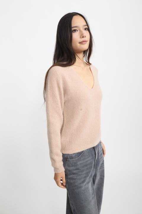 Maglia scollo V alpaca miele - Autunno - Inverno 2025 | Brend